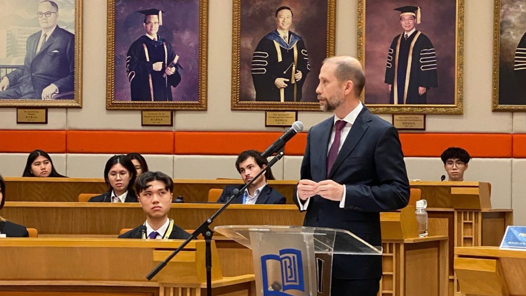 Michał Kołodziejski spoke at Hong Kong Baptist University 'Model United Nations' conference.