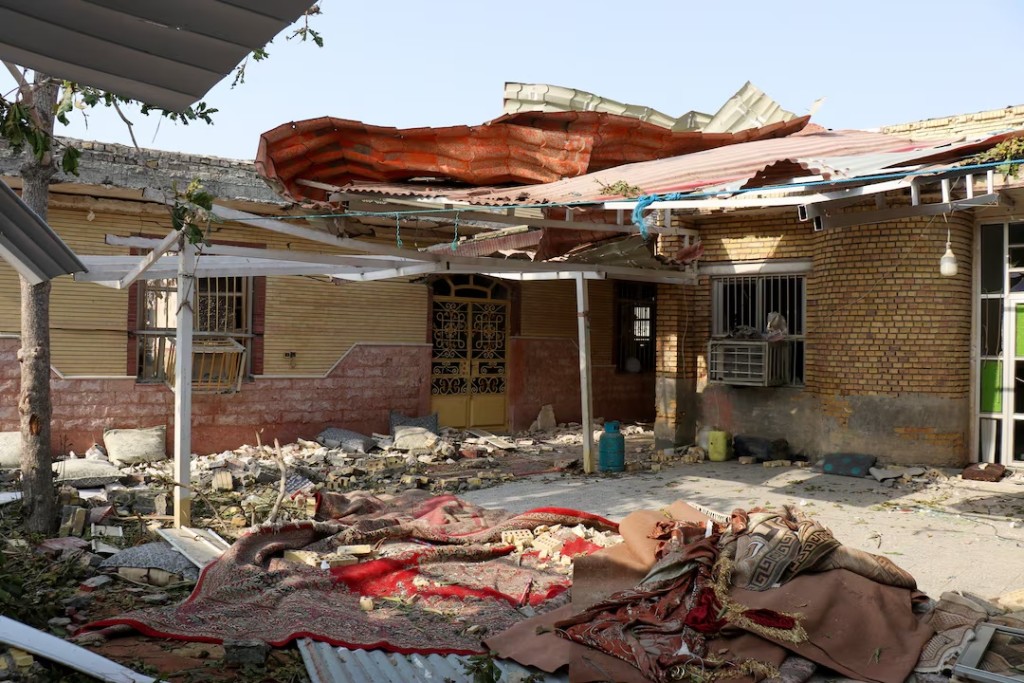 Rubble lies around a damaged house following a reported attack near a wedding gathering in Kuhistik, Sirik, Iran, September 2, 2026. Razieh Poudat/ISNA/via WANA (West Asia News Agency) via REUTERS