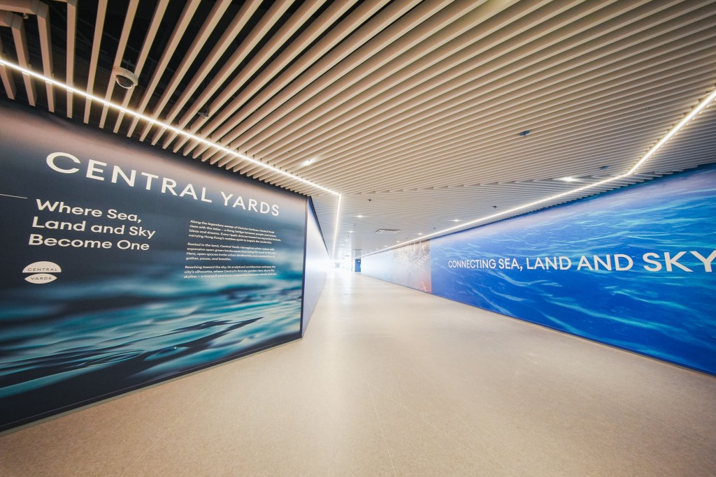The new temporary pedestrian passageway at Central Yards connecting ifc mall and the Central Pier will open on 19 February. (Henderson Land)