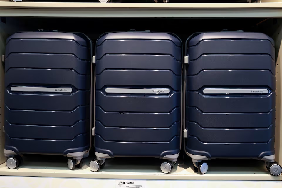 Samsonite products are seen at their store at the Woodbury Common Premium Outlets in Central Valley, New York, U.S., February 15, 2022. REUTERS/Andrew Kelly/File Photo Samsonite products are seen at their store at the Woodbury Common Premium Outlets in Central Valley, New York, U.S., February 15, 2022. REUTERS/Andrew Kelly/File Photo