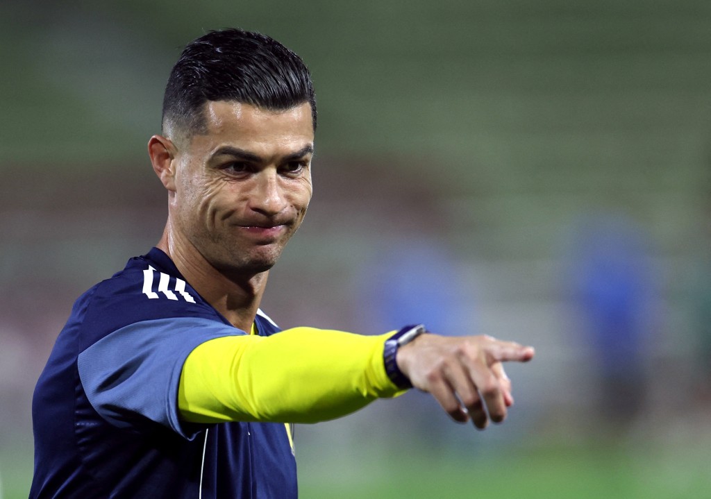  Cristiano Ronaldo during the warm up before the match (Reuters)