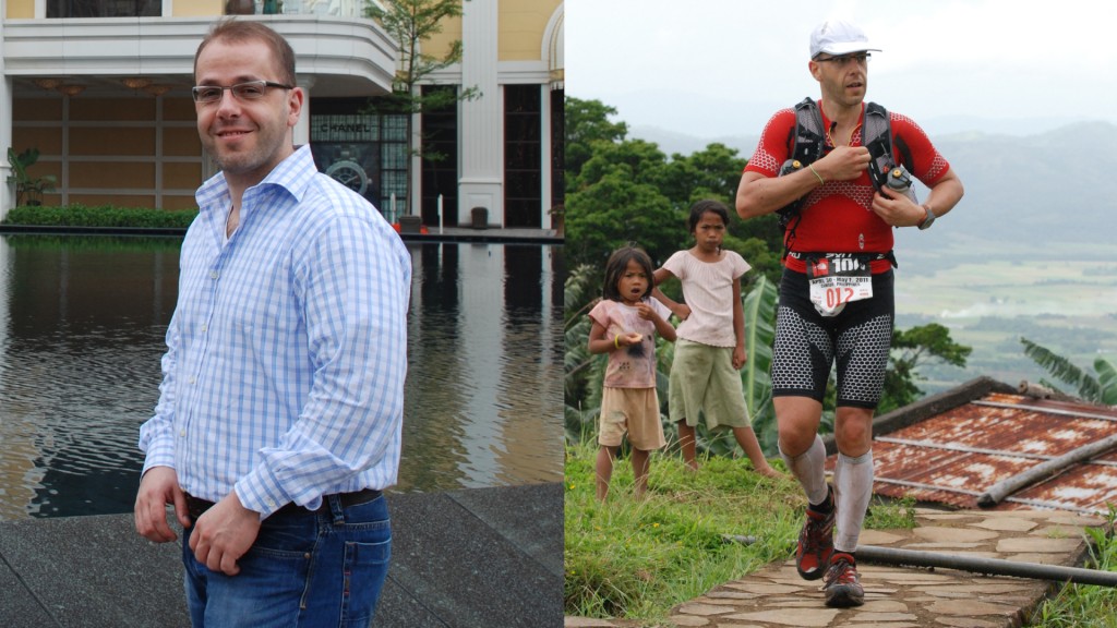 A side-by-side image shows Blumberg in 2007 (left), before he began running, and in 2018 (right), after nearly a decade of endurance training. (Photo courtesy of Blumberg) A side-by-side image shows Blumberg in 2007 (left), before he began running, and in 2018 (right), after nearly a decade of endurance training. (Photo courtesy of Blumberg)