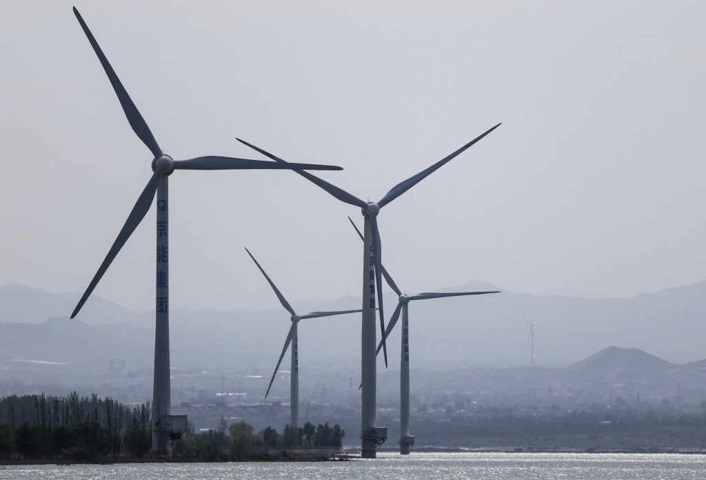 Wind turbines at a wind farm operated by Beijing Energy Group, also known as Jingneng Group, in Zhangjiakou, Hebei province, China, May 8, 2026. REUTERS/Maxim Shemetov