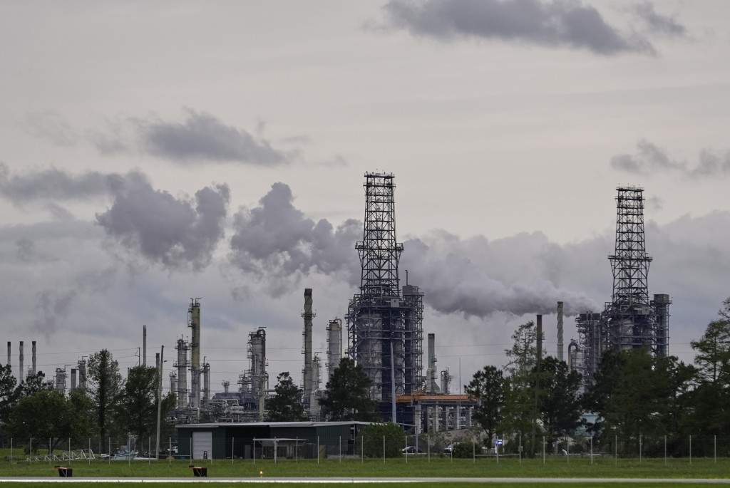 The Marathon Garyville Oil Refinery in Reserve, La., is seen Monday, April 7, 2025. (AP Photo/Gerald Herbert)