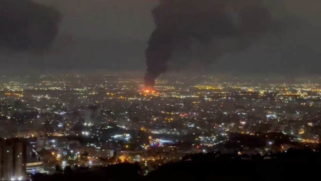  Smoke rises after air strikes, amid the U.S.-Israeli conflict with Iran, in Tehran, Iran in this screengrab obtained from a social media video released on March 16, 2026. Social Media/via REUTERST 
