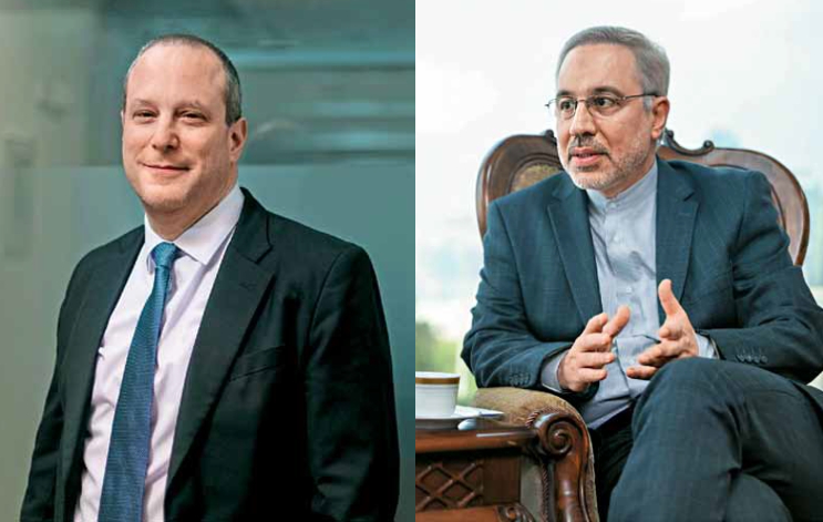Israel's Consul General Amir Lati (left) Iran's Consul General Hassan Doutaghi (right)