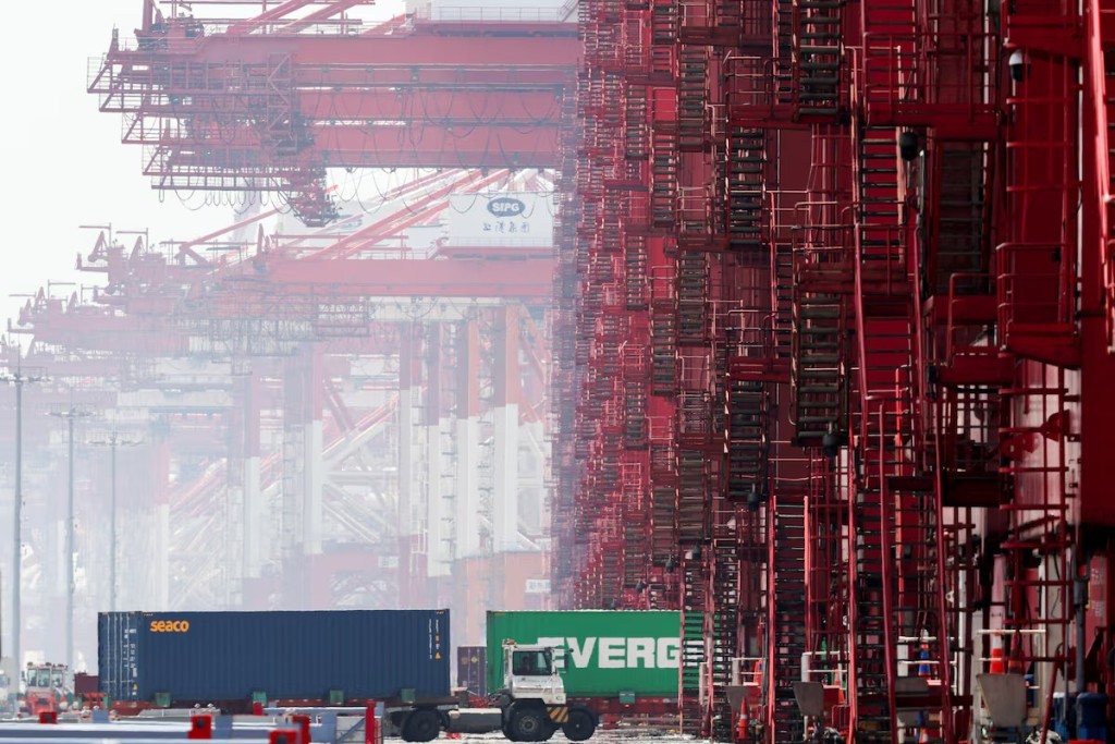Gantry cranes are seen at Yangshan Port outside of Shanghai, China, June 17, 2025. REUTERS
