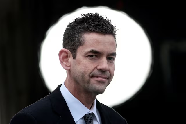 Jared Isaacman, NASA administrator, stands in front of a television light following an interview outside the White House in Washington, D.C., U.S., December 18, 2025. REUTERS/Evelyn Hockstein 
