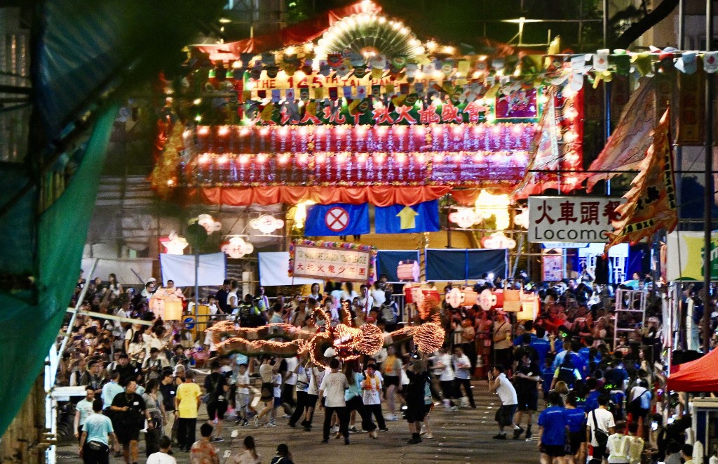 The Tai Hang Fire Dragon Dance during Mid-Autumn Festival.