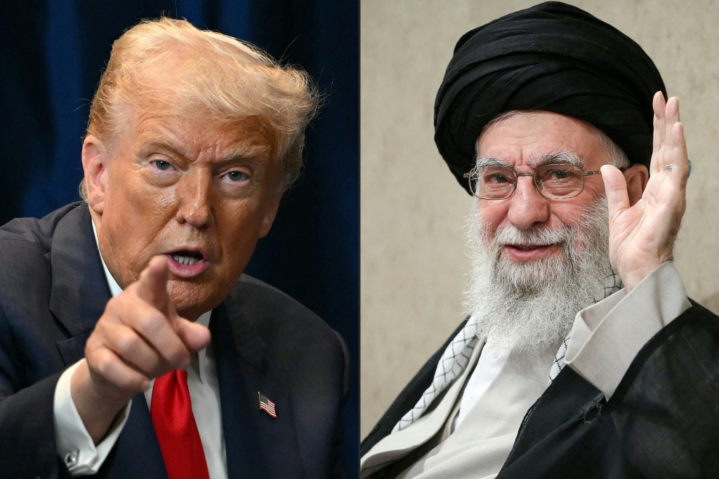 Donald Trump (left) Ayatollah Ali Khamenei (right)