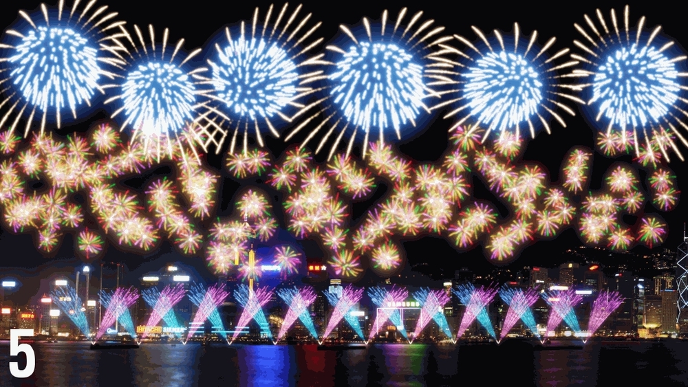 Concept photos for the eight scenes during the fireworks display.