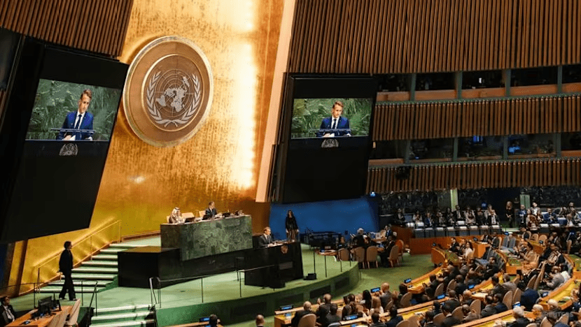 French President Emmanuel Macron addresses delegates during a high-level meeting of heads of state on a two-state solution between Israel and the Palestinians at United Nations headquarters in New York City, Sep 22, 2025. (Photo: REUTERS/Eduardo Munoz)