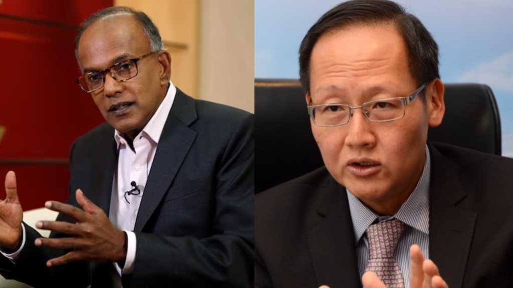 K. Shanmugam (left) Tan See Leng (right)