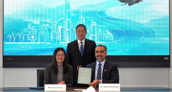 From left: Ms Julia Leung, CEO of the SFC; Dr Kelvin Wong, Chairman of the SFC; H.E. Waleed Saeed Al Awadhi, CEO of the CMA