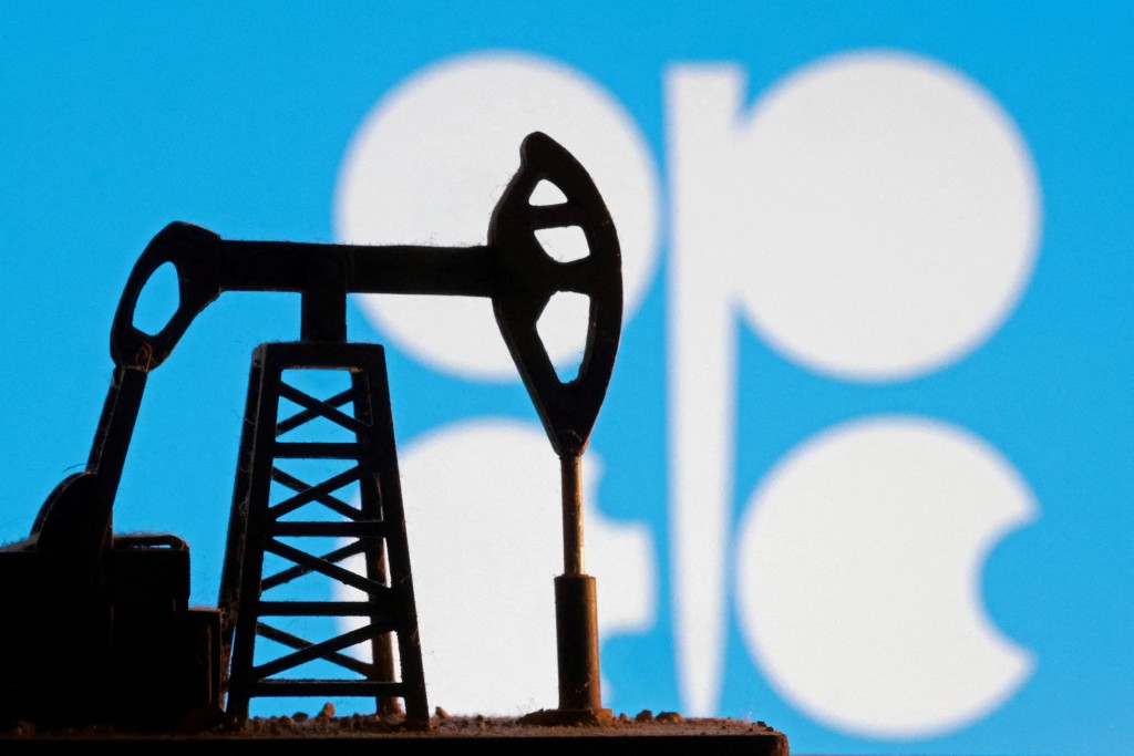 A model of an oil pump is seen in front of the OPEC logo in this illustration taken January 9, 2026. REUTERS