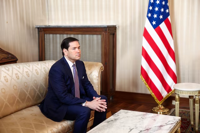 U.S. Secretary of State Marco Rubio attends U.S. Vice President JD Vance bilateral meeting with Italian Prime Minister Giorgia Meloni during Vance's visit to the Milano Cortina 2026 Winter Olympics in Milan, Italy, February 6, 2026. REUTERS/Kevin Lamarque/Pool