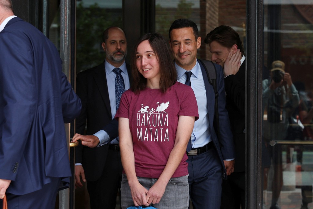 Kseniia Petrova, a Russian-born scientist and research associate at Harvard University, leaves the John Joseph Moakley United States Courthouse after she was released from U.S. federal custody, while awaiting trial in a criminal case in Boston, Massachusetts, U.S. June 12, 2025. (Reuters)