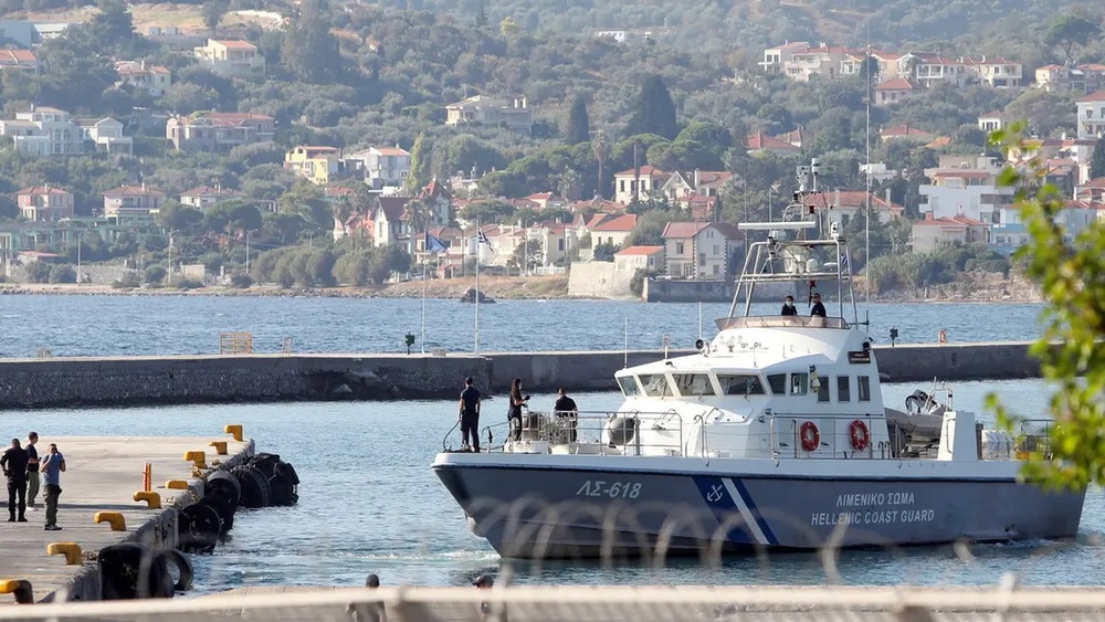A Hellenic Coast Guard vessel at the port of Mytilene, off the island of Lesbos, Greece. (Reuters) A Hellenic Coast Guard vessel at the port of Mytilene, off the island of Lesbos, Greece. (Reuters)