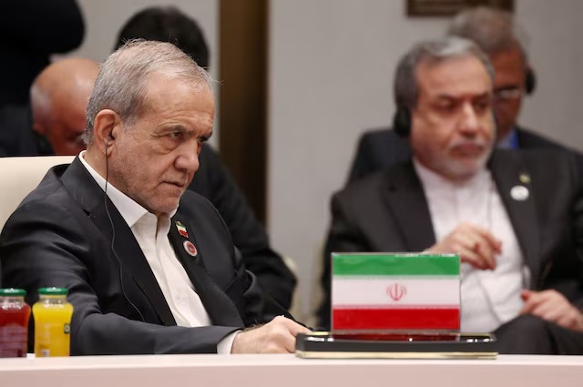 Iranian President Masoud Pezeshkian attends a session of the Shanghai Cooperation Organisation (SCO) summit in Bishkek, Kyrgyzstan September 1, 2026. Sputnik/Vyacheslav Prokofyev/Pool via REUTERS