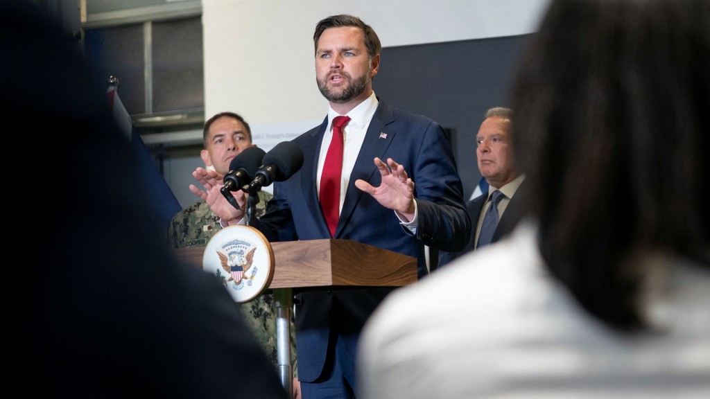 U.S. Vice President JD Vance at a press conference in southern Israel. (Reuters)