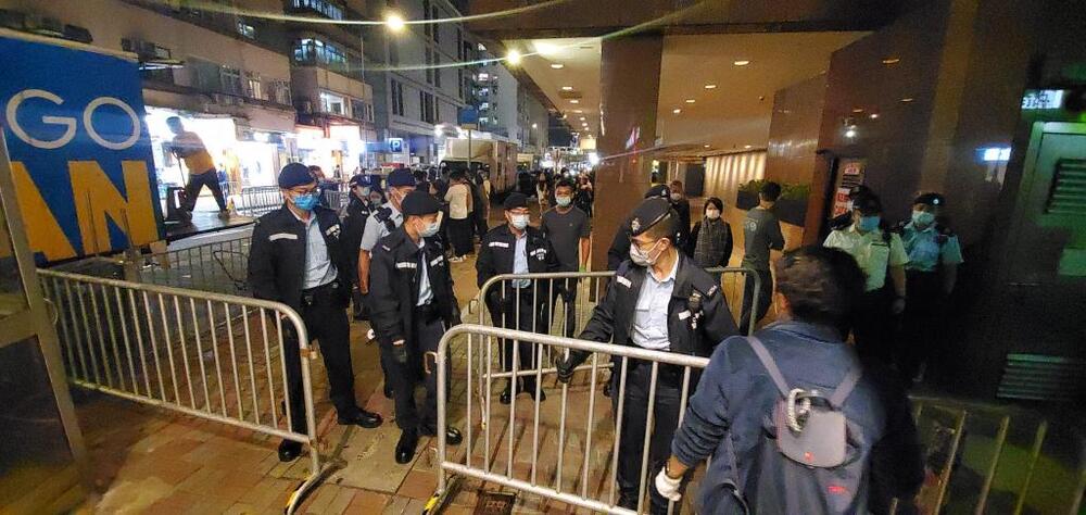 Block 3, Phase 1 of City Garden in North Point has been locked down on Thursday night. 