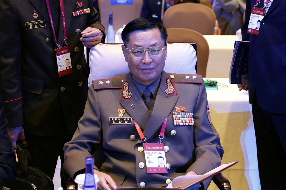 North Korea's Vice Defence Minister Kim Kang Il looks on before a plenary session at the Beijing Xiangshan Forum in Beijing, China September 17, 2026. REUTERS/Florence Lo