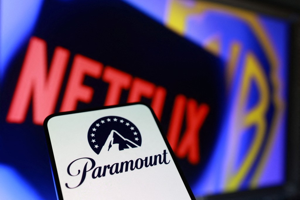 Paramount, Netflix and Warner Bros logos are seen in this illustration taken December 8, 2025. REUTERS