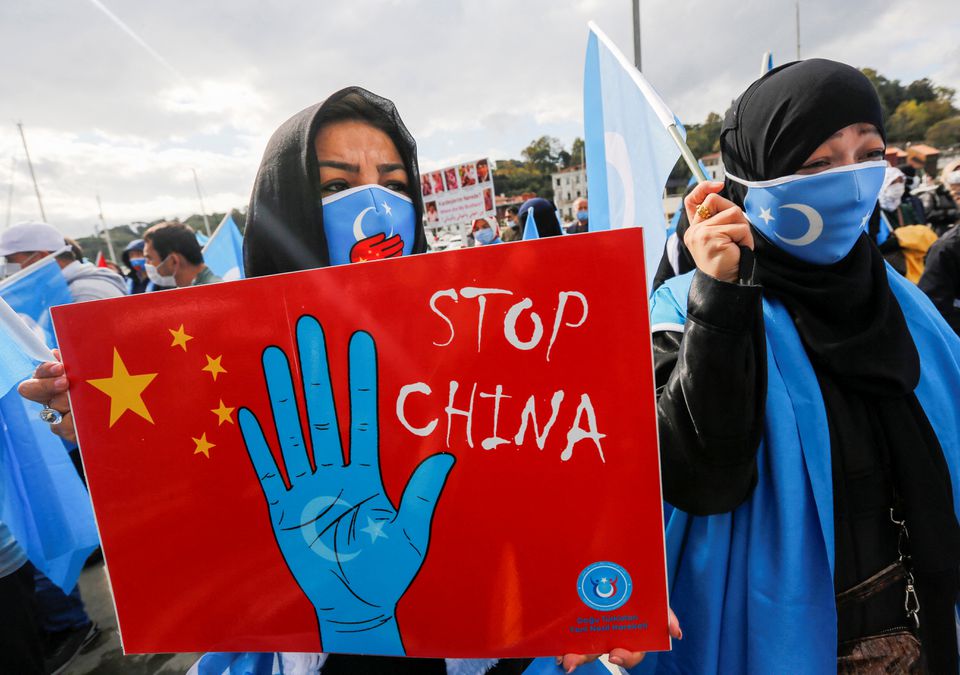 Ethnic Uighur demonstrators take part in a protest against China, in Istanbul, Turkey. (Reuters) Ethnic Uighur demonstrators take part in a protest against China, in Istanbul, Turkey. (Reuters)