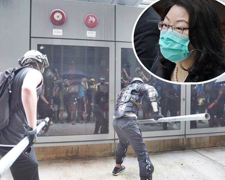 Teresa Cheng (smaller image) warned youngsters stay away from violence and not commit mistakes that might ruin their lives in the future. File Photo. Teresa Cheng (smaller image) warned youngsters stay away from violence and not commit mistakes that might ruin their lives in the future. File Photo.