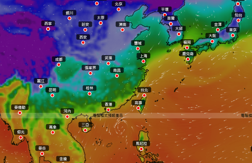 The Pangu system suggests that the area of low pressure will weaken 200 kilometers southeast of Hong Kong.