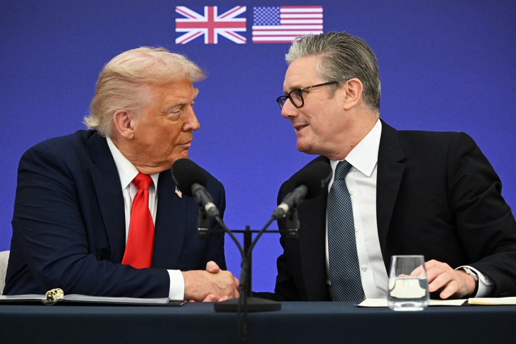U.S. President Donald Trump and UK Prime Minister Keir Starmer announce an agreement between the two countries as they hold a press conference at Chequers at the conclusion of a state visit on September 18, 2025 in Aylesbury, England. (Reuters)