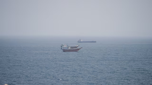Vessels near the Strait of Hormuz, as seen from Musandam, Oman, September 2, 2026. REUTERS/Stringer/File photo