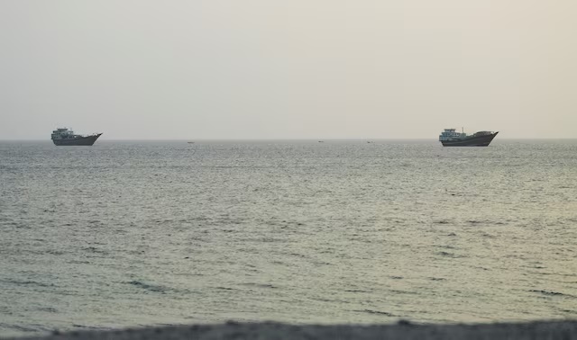 Vessels at the Strait of Hormuz, as seen from Musandam,Oman, July 15, 2026. REUTERS/Stringer