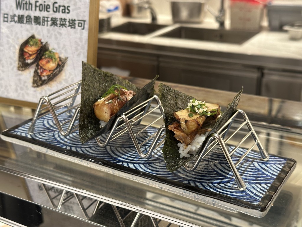 Roasted Japanese Eel Taco with Foie Gras Taco.