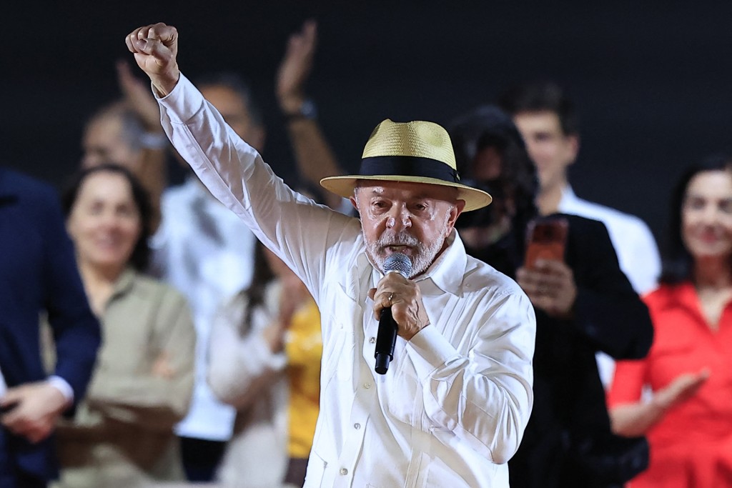 Brazil's President Luiz Inacio Lula da Silva speaks during the Workers' Party (PT) national convention in Sao Paulo, Brazil, on August 2, 2026, where he formally announces his bid for re-election. (AFP)