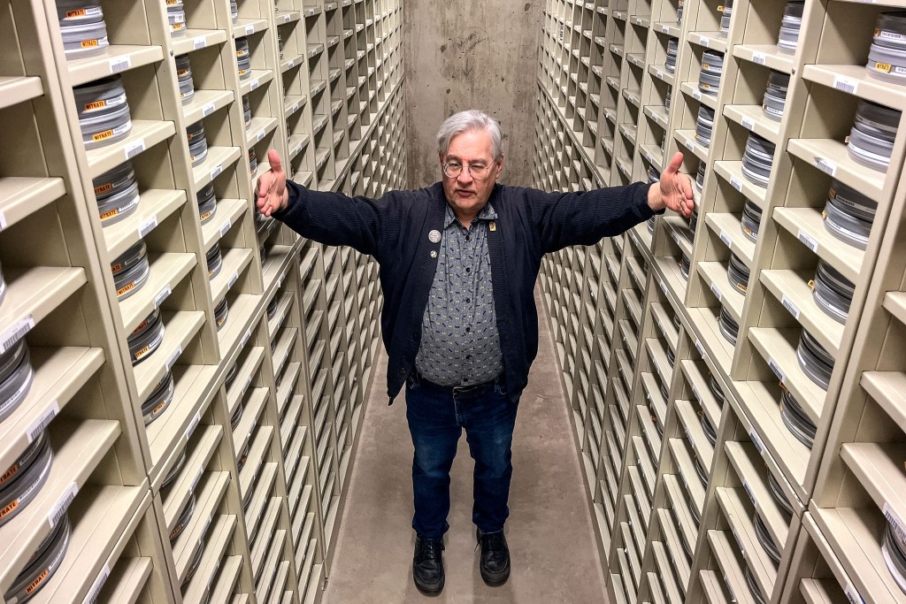 Photo by KENT NISHIMURA / AFP  Nitrate Film vault Leader George Willeman explains how the different functions of the vault work at the Packard Campus of the Library of Congress’s National Audio-Visual Conservation Center in Culpeper, Virginia, on April 2, 2026.