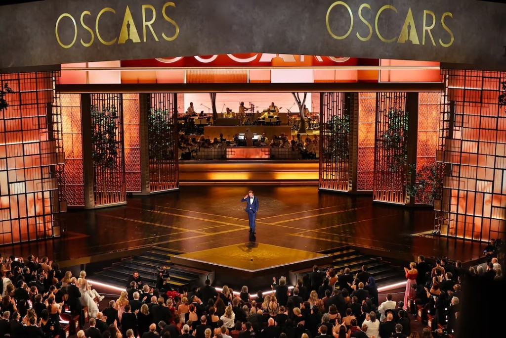 Host Conan O'Brien speaks onstage during the Oscars show at the 98th Academy Awards in Hollywood, Los Angeles, California, U.S., March 15, 2026. (REUTERS/Mike Blake)