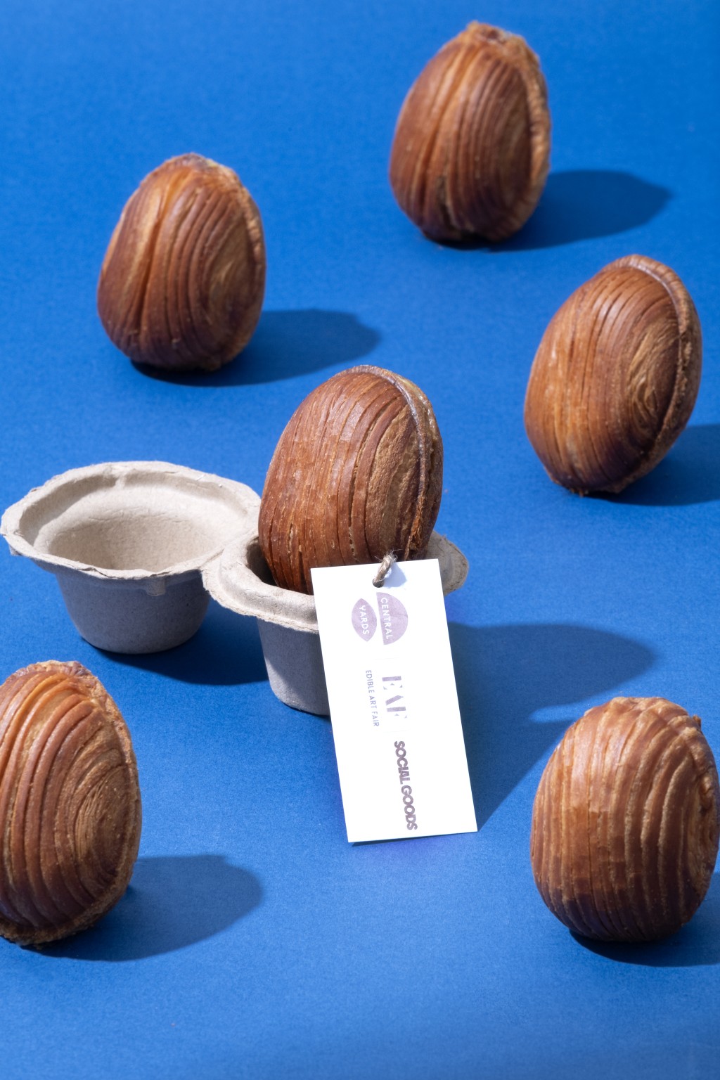 Eggie in Blue edible creative offered to visitors at the “Blue-Tiful” art installation.