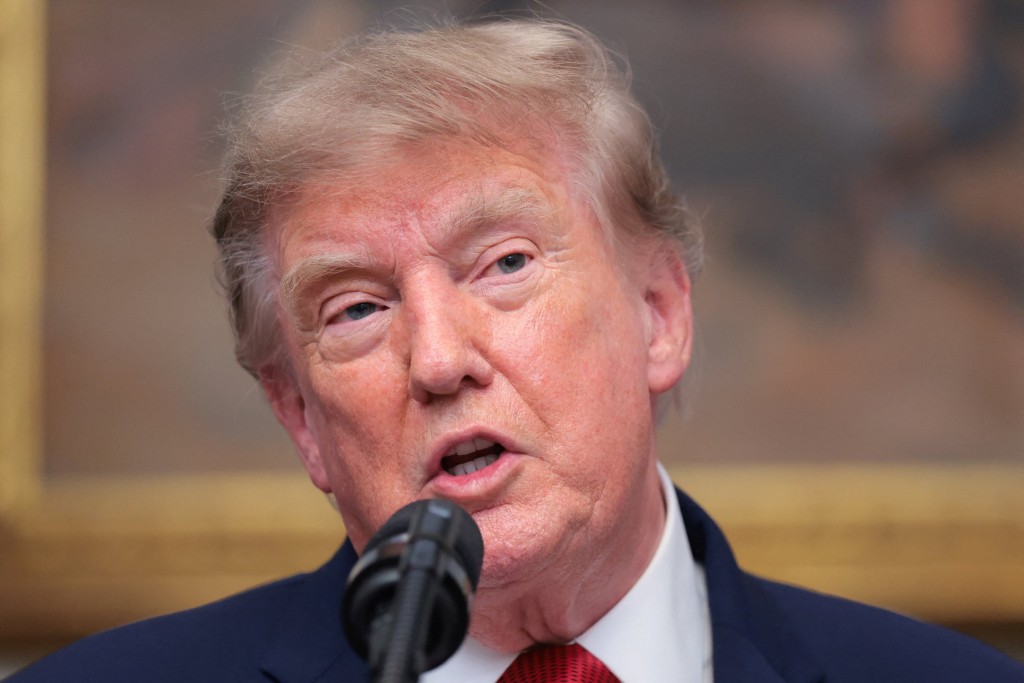 U.S. President Donald Trump delivers remarks with cryptocurrency executives in the Roosevelt Room at the White House in Washington D.C., U.S., August 19, 2026. REUTERS