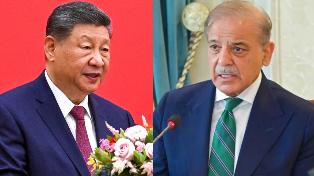 Xi Jinping (left) Shehbaz Sharif (right)