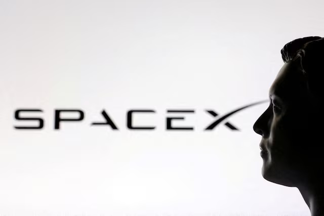 A 3D-printed miniature model of Elon Musk and a SpaceX logo are seen in this illustration created on January 23, 2025. REUTERS/Dado Ruvic/Illustration/File Photo