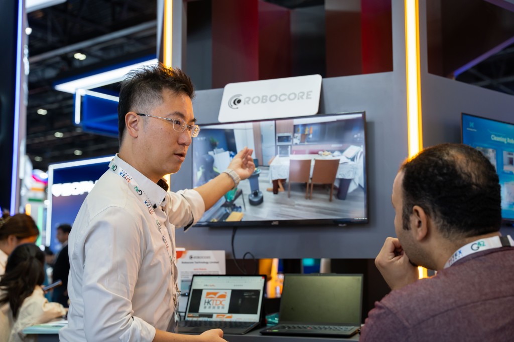 Robocore’s Founder Roy Lim at the GITEX tech expo in Dubai. (HKTDC)
