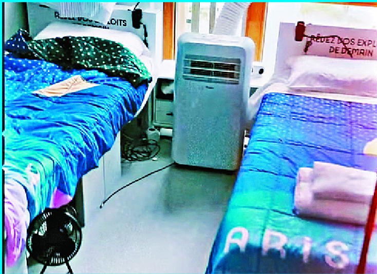 Cedric Ho shows the portable air-conditioning at work in his room in a social media post. Jordan Tang, far right, and Tse Ying-suet are first up for Hong Kong. Cedric Ho shows the portable air-conditioning at work in his room in a social media post. Jordan Tang, far right, and Tse Ying-suet are first up for Hong Kong.