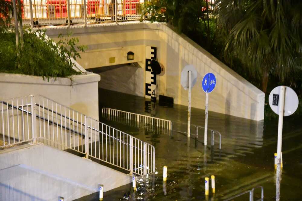 Areas along the Shing Mun River in Sha Tin were also flooded, including the riverside promenade, cycleways and pedestrian tunnels.
