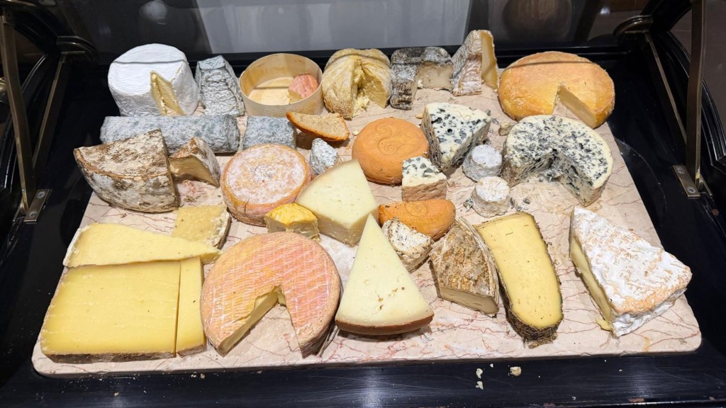An assortment of cheese.