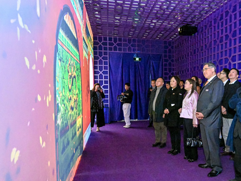 Guests tour at the ‘FLASH! The Palace Museum - A Pop-Up Digital Experience’ exhibition.