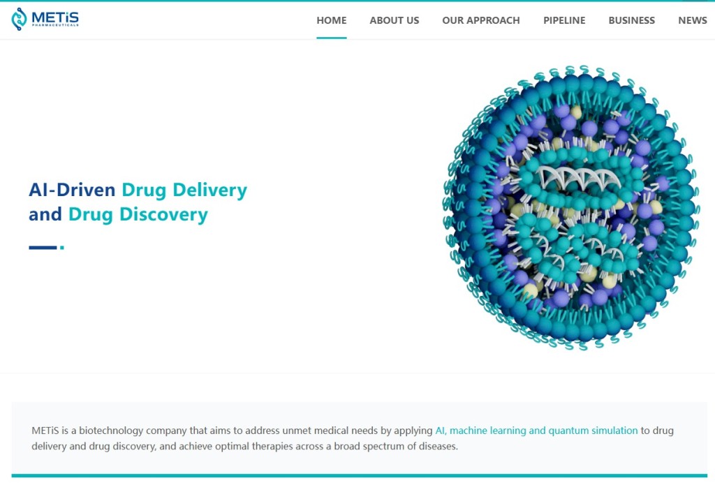 Screenshot from the METiS Pharmaceuticals website