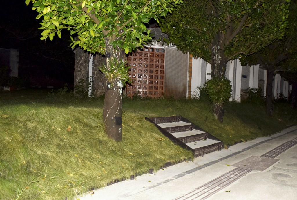 This photo taken on October 7, 2026 shows a park where some belongings of a woman allegedly killed by a US Marine at a nearby hotel were found in Naha, Okinawa prefecture.