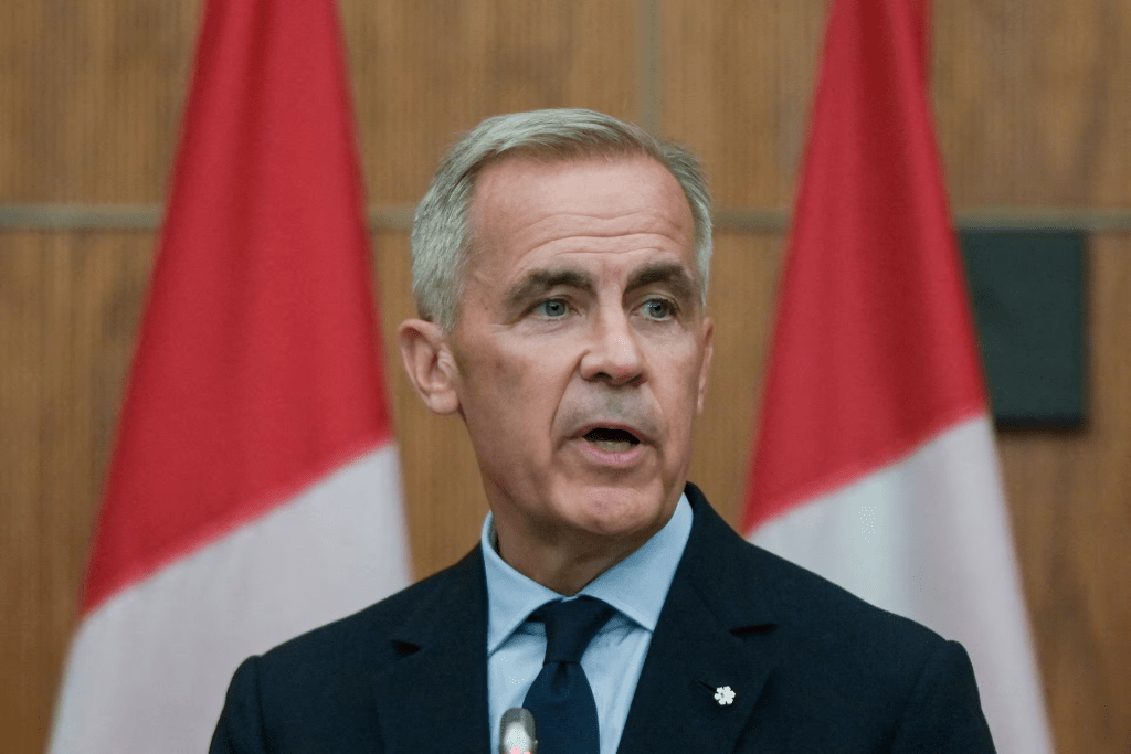 Canada's Prime Minister Mark Carney speaks after Canada announced that it is removing many retaliatory tariffs on U.S. goods as a goodwill gesture designed to restart stalled trade talks, during a press conference on Parliament Hill in Ottawa, Ontario, Canada, August 22, 2025. REUTERS/James Park 