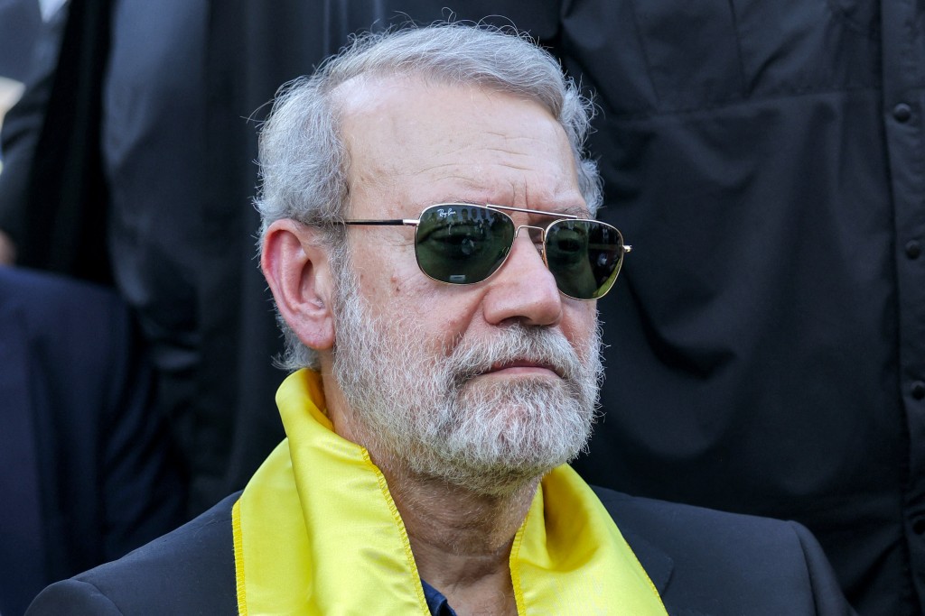 Photo by ANWAR AMRO / AFP  Iran's security chief Ali Larijani attends a ceremony by the Lebanese Shiite movement Hezbollah marking the first anniversary of Israel's assassination of their longtime leader Hassan Nasrallah, in Beirut's southern suburbs on September 27, 2025.
